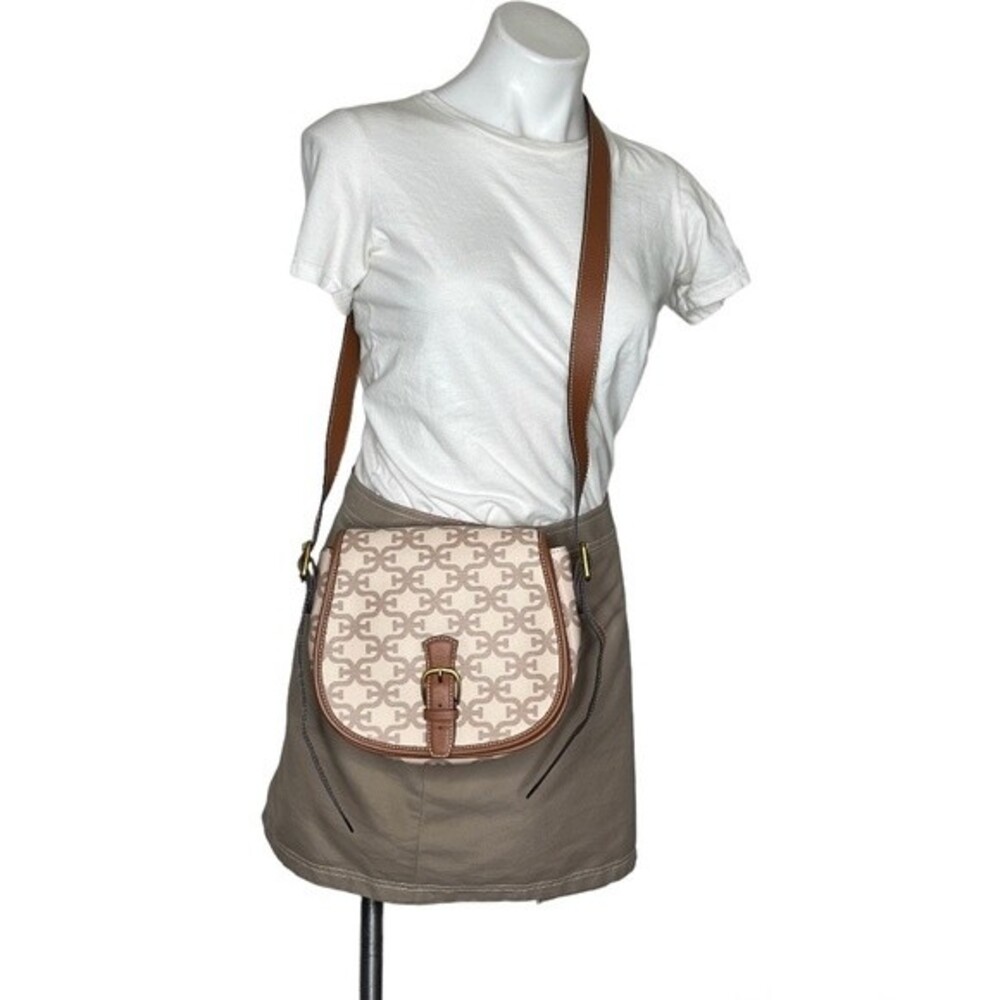 SAM EDELMAN Signature Saddle Bag Tan Sand Magnetic Snap Closure